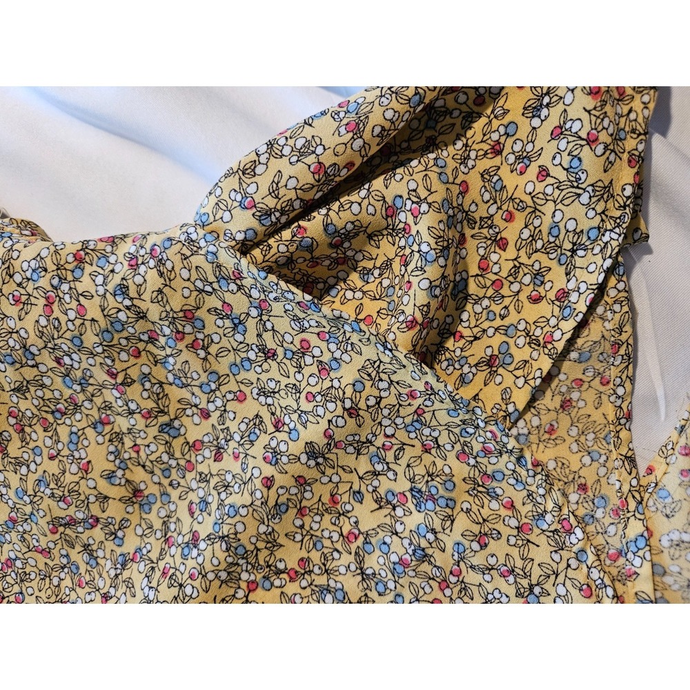 Max Studio Yellow Ruffle Wrap Blouse, Size L - Picture 3 of 6